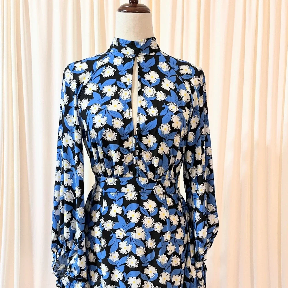 STAUD Danica Floral Long Sleeve Cut Out Maxi Dress - Picture 4 of 10